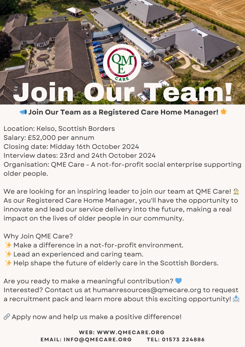 1 week left until the closing date for this exciting and rewarding position at QME!