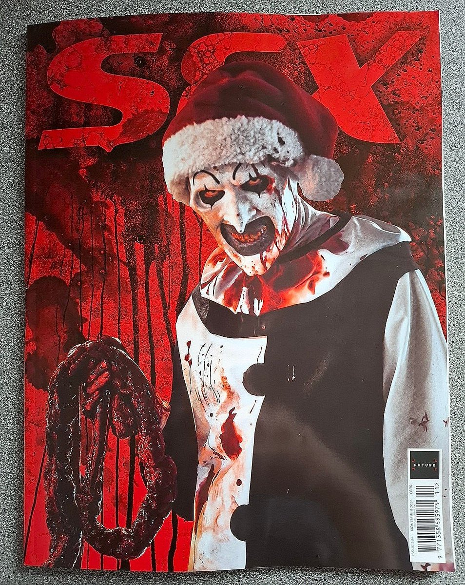 Art the Clown on the back of SFX magazine for TERRIFIER 3 🪓🩸