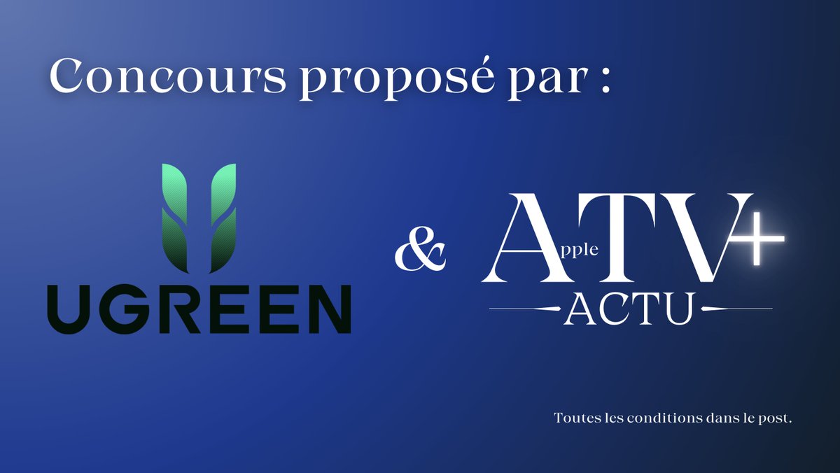 AppleTVActu's tweet image. 🚨FLASH CONCOURS ! 🍀
Je suis ravi de vous annoncer le lancement d’un concours en partenariat avec @UgreenFR ! 🤩

À l’occasion de la sortie des iPhone 16 et 16 Pro, tentez de gagner un kit de charge qui fait également support pour regarder vos programmes préférés sur Apple TV+ !…