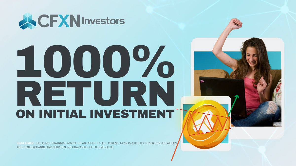 CFXNToken's tweet photo. Our goal is for the #CFXNToken to reach $1 by the end of the first year, potentially allowing early investors to see a 1000% return on their initial investment.

(October 1 - October 31, 2024): $0.15 per token

Invest now👉 https://t.co/8ePNbgUP1F

#CFXN #Crypto #SmartInvesting https://t.co/OkPLFCYryT