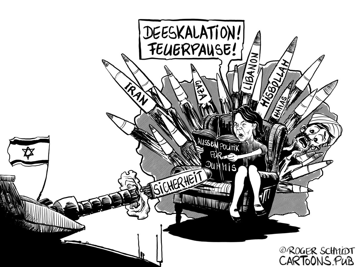 Was in der Vergangenheit nicht geholfen hat, hat auch in der Gegenwart keine Chance. Israel handelt entschlossen und mutig.

cartoons.pub/cartoons/israe…

#Israel #Libanon #Baerbock #Hisbollah