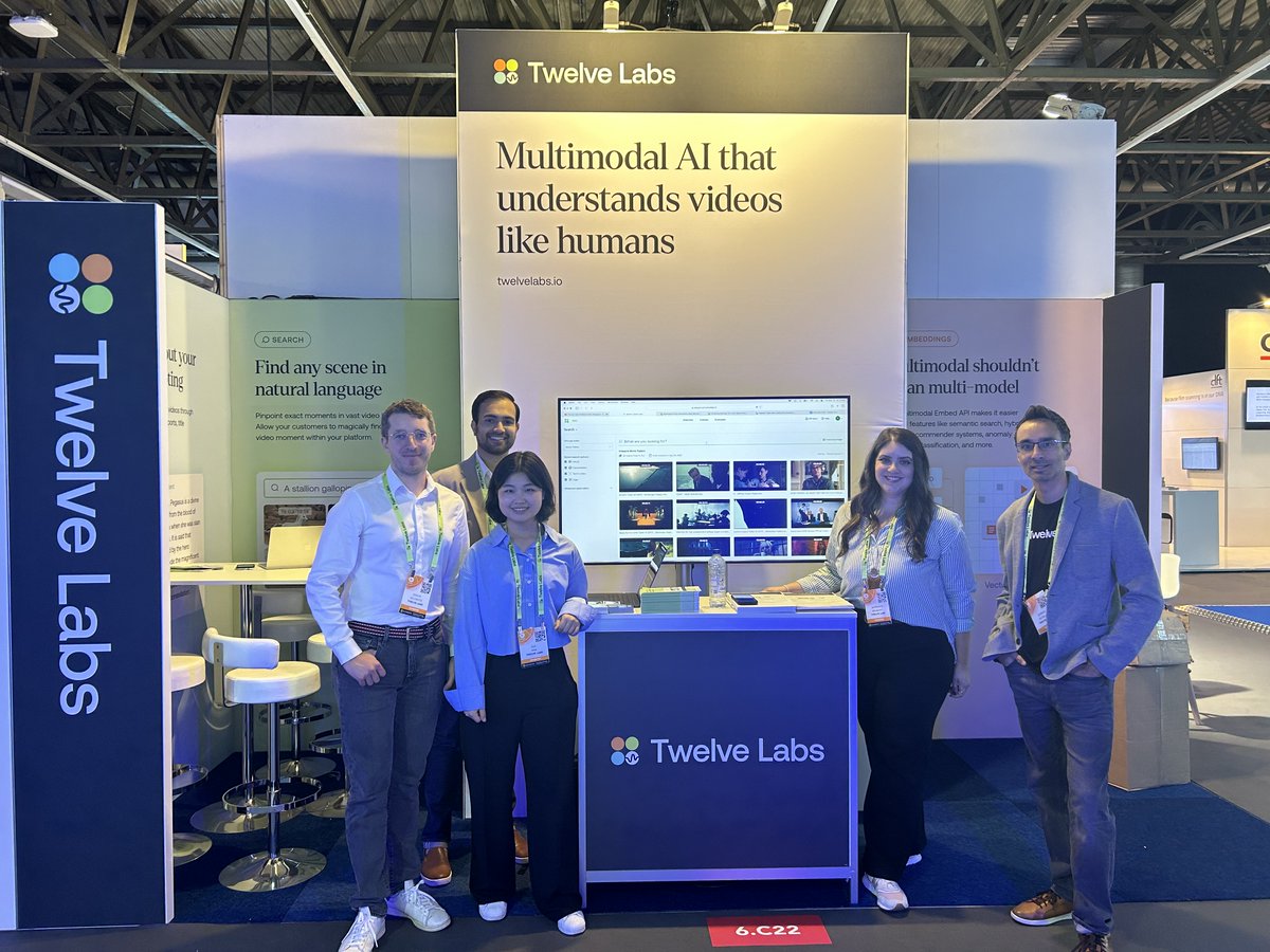 twelve_labs's tweet image. Big thanks to all our partners at #IBC2024, including @EMAMSolutions, @vidispine, @awscloud, and @nvidia 🤝We loved every moment from our buzzing booths to exploring Amsterdam’s canals. Until next time!