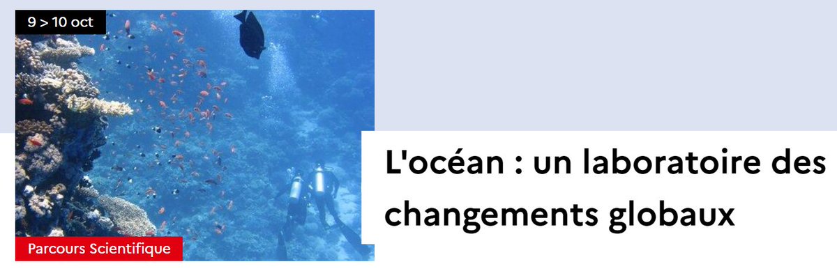 🌊 #FDS2024 
Ce mercredi (09/10), <a href="/UnivLyon1/">Université Lyon 1</a> vous propose une plongée dans l'océan, de ses origines à ses chamboulements actuels, à travers un parcours ludique et des rencontres avec les scientifiques (ft. <a href="/LGLTPE/">Laboratoire de Géologie de Lyon</a>). De 11 à 17 h, infos ici :
➡️ fetedelascience.fr/l-ocean-un-lab…