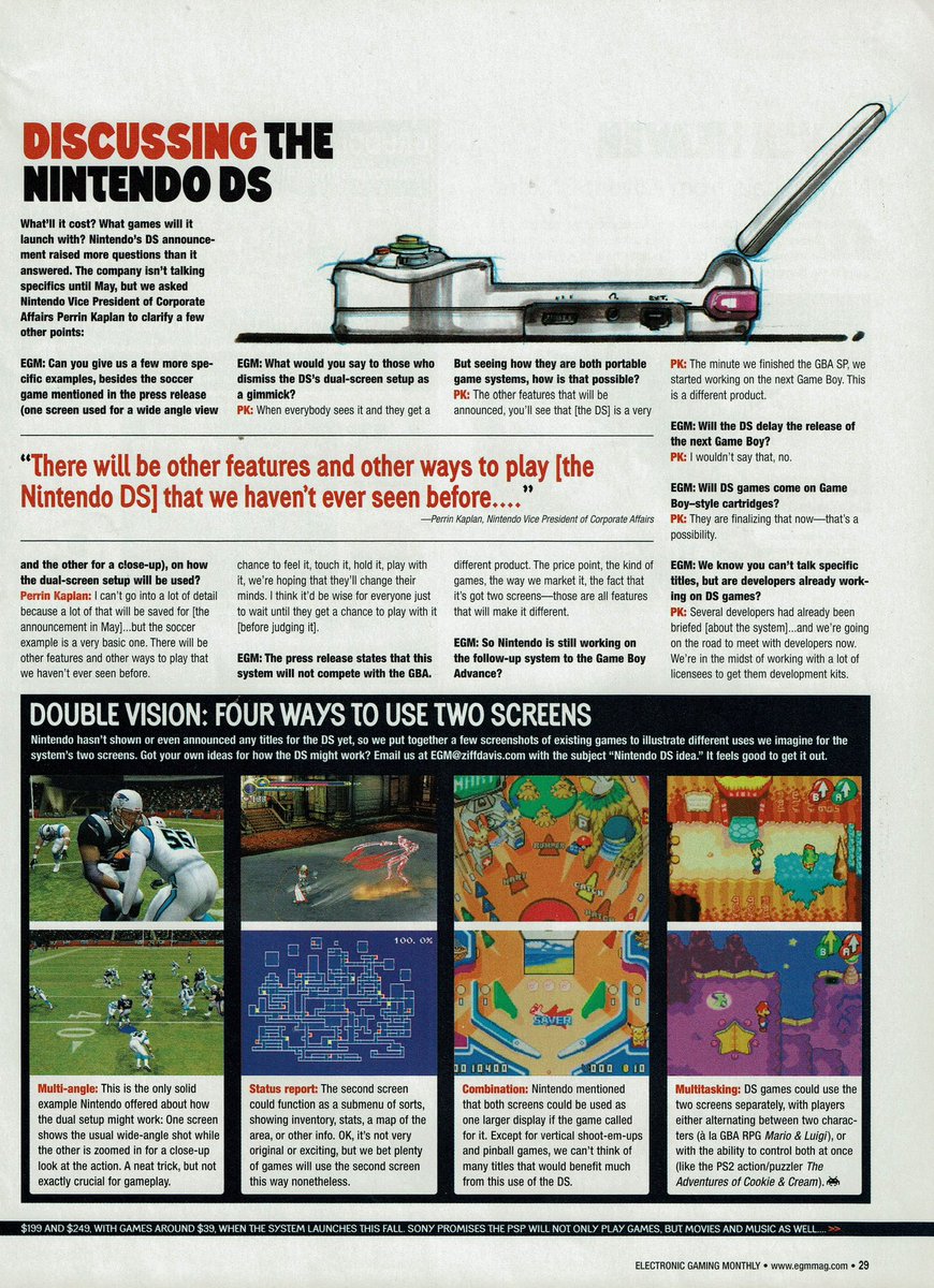 “Two For The Road” - a two-page article and interview from EGM issue 177 (2004) speculating about the Nintendo DS.