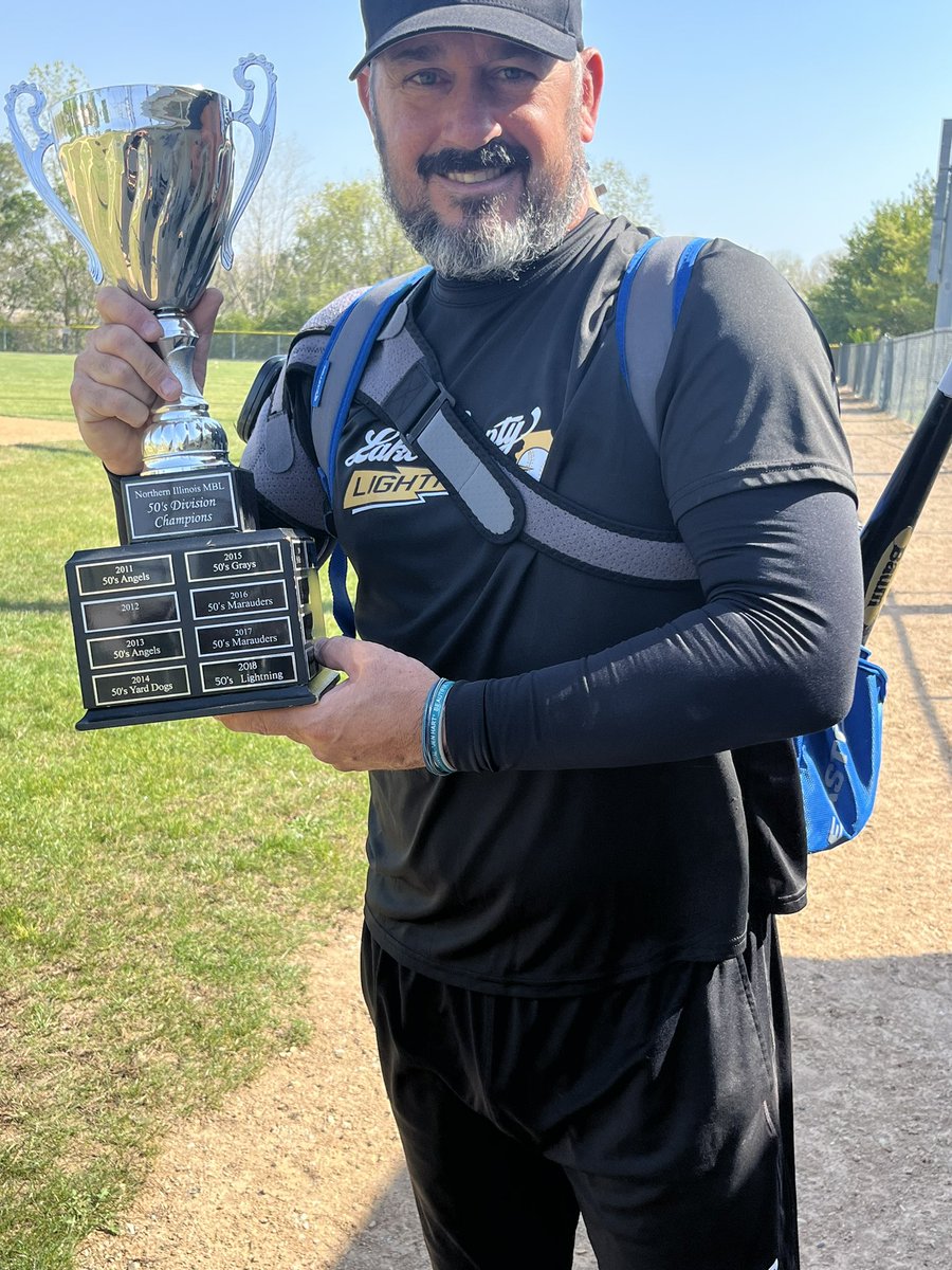 Illinois Lightning⚾️ (15-1-1) 48+ CHAMPS of NIMBL. What a blast w/a great group of guys. Competing like the old days was so much fun.
2024 stats: 18 Games
10-1, 1.72 ERA, 65ip, 59k
.509 BA, 9D, 3💣, 25rbi
Next 🛑:Ft. Myers, FL. Roy Hobbs World Series 10/27-11/2 
#icyhot #advil