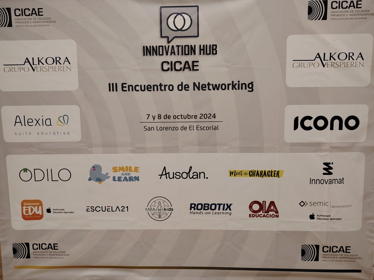 📣 ¡Comienza el III Encuentro de Networking Innovation Hub CICAE! en <a href="/Euroforum_ES/">Euroforum</a>. Bajo el lema "¿Qué debería saber un directivo de un colegio sobre la Inteligencia Artificial?", exploramos el papel cada vez más crucial de la #IA en el sector educativo. 🎓 #Innovación#Educación