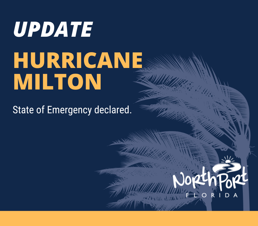 NorthPortPolice's tweet photo. The North Port City Commission declared a local state of emergency during its meeting Monday morning in response to Hurricane Milton's potential impacts.
Visit https://t.co/Bfgf9G39hT for the latest City updates.
#HurricaneMilton #CommunityOfUnity https://t.co/s4DqPYLXxC