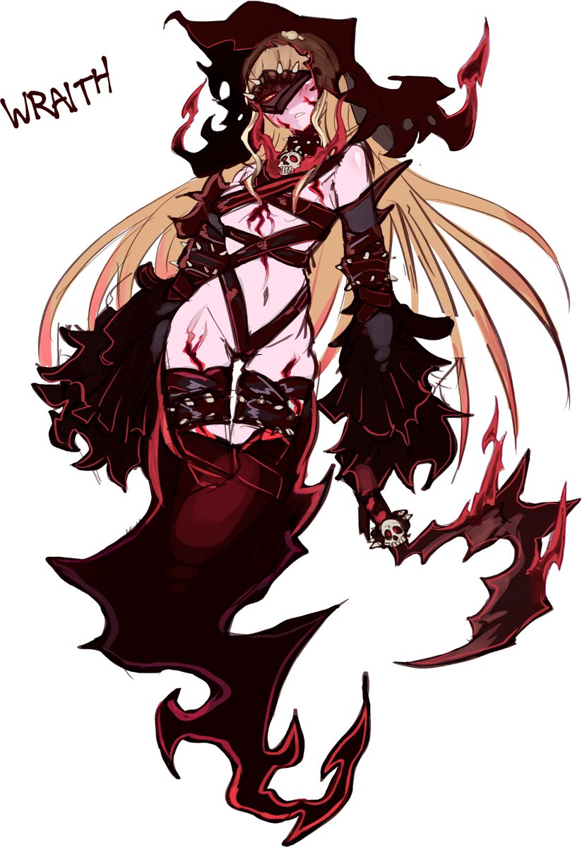 ‘Wraiths’ are the spirits of the angry and vengeful. They are almost always seen with masks alongside their unusually large twisted weapons. 

Art by <a href="/NakayoshiKaze/">風KAZE (COMMS OPEN)</a>