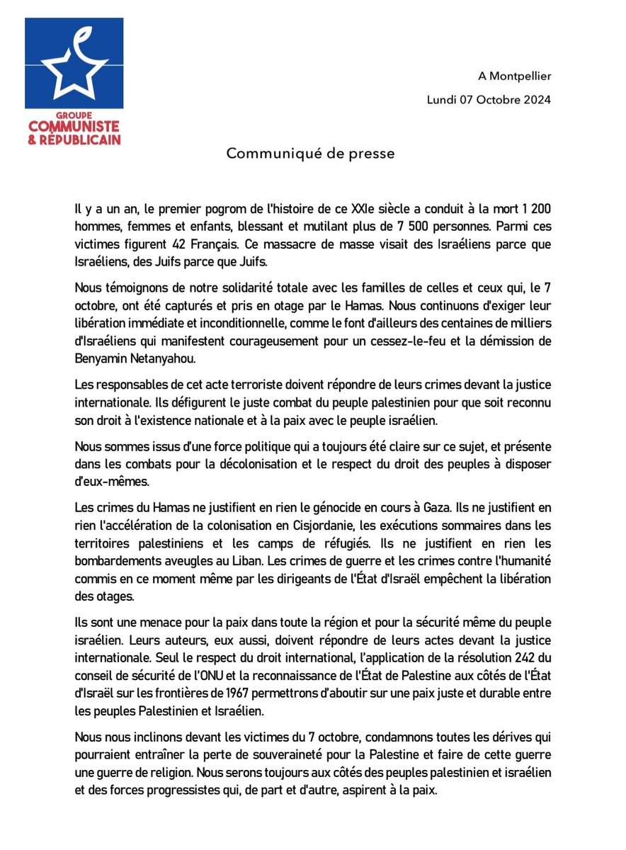 Groupe communiste et républicain - Montpellier tweet media