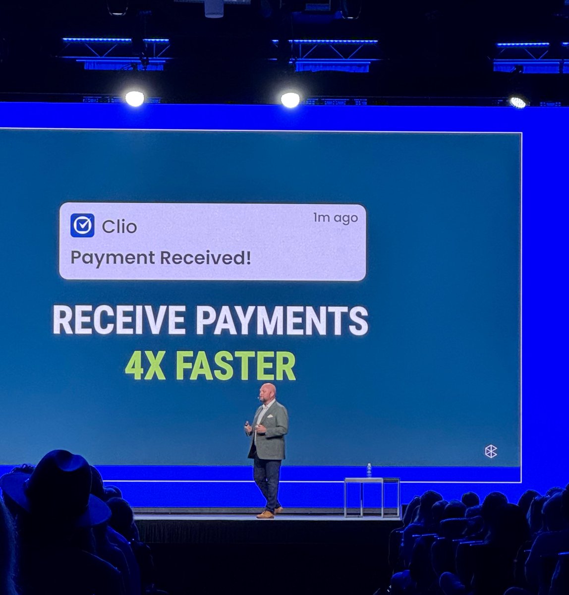 Since 2021, <a href="/goclio/">Clio</a> Payments has processed $10B in payments for our customers. 

With Clio Payments customers get paid 4x faster! 

#cliocon