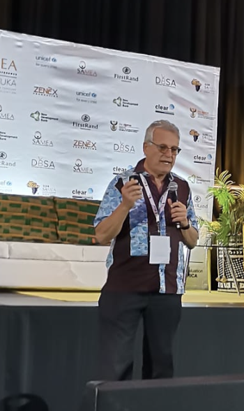 iangoldmansa's tweet photo. Presenting on South Africa's emerging Just Energy Transition (JET) M&amp;E system at @SAMEA_ZA conference, #justransition strand. M&amp;E supporting the transformation process. @IEAc_Eval https://t.co/E7DJfGGkpg