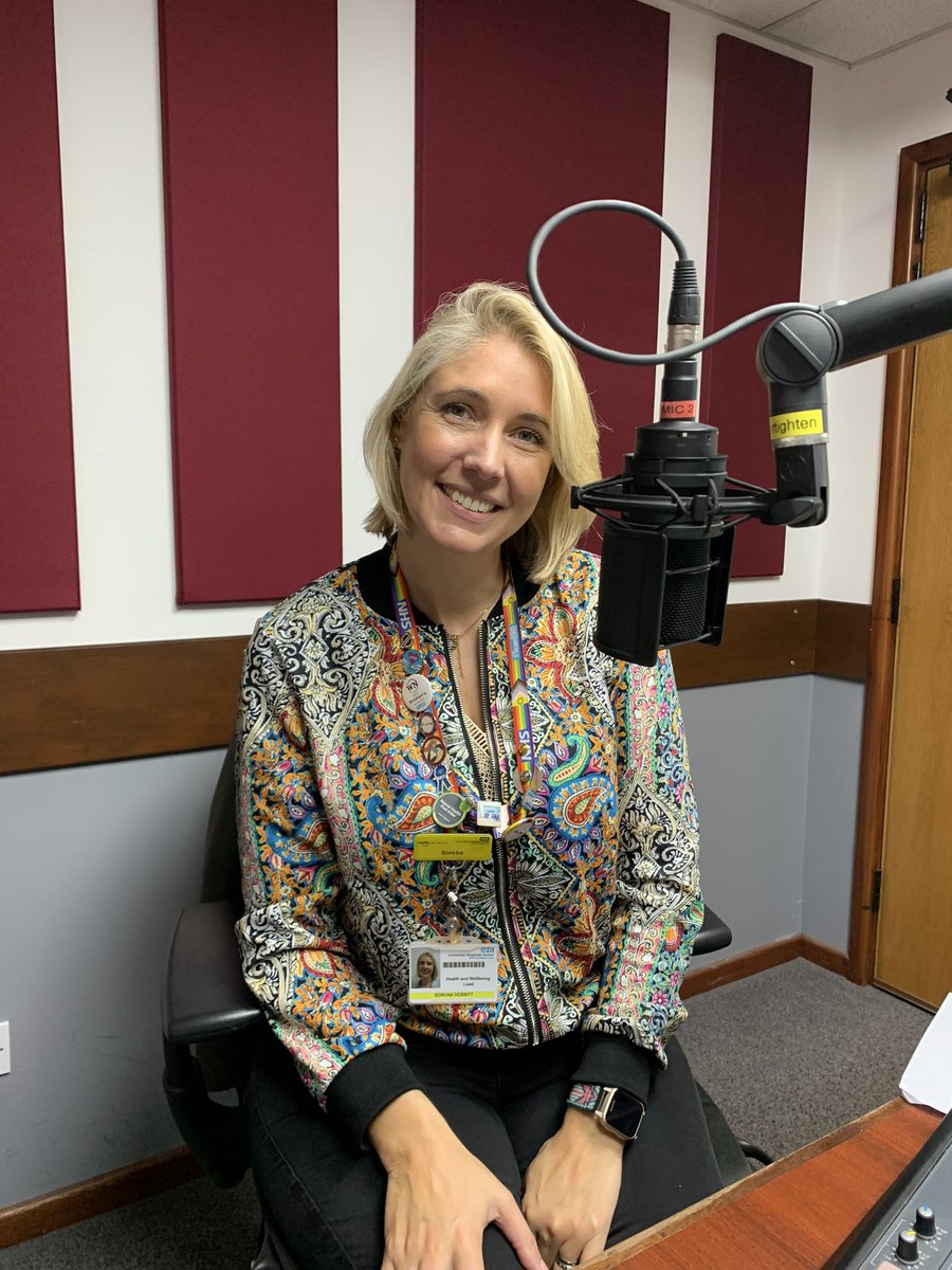 JoOlsen18's tweet photo. Lovely having @SorchaDossitt in @radiobedside studios today @UHD_NHS talking about how we can look after our backs. #backcareawarenessweek https://t.co/Dv4qIoNwYf