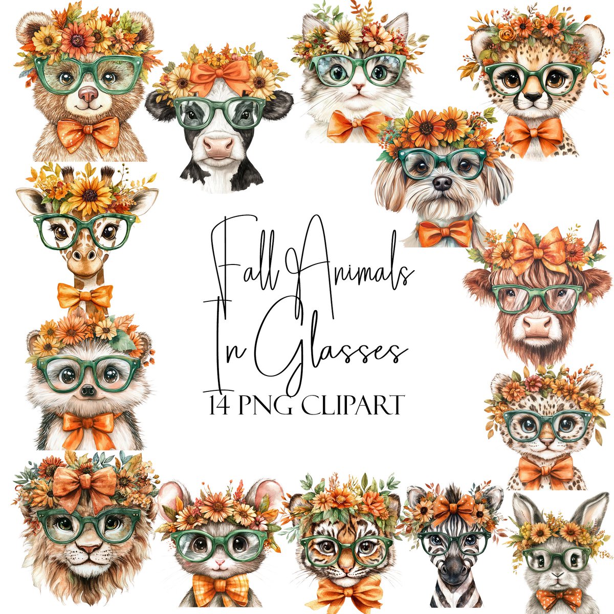 GlitterChicShop's tweet photo. Fall Animals In Glasses Clipart Collection With Commercial and POD Licensing With Purchase.  Click To See This Clipart Collection: https://t.co/C4kV0L0XRD
#animalclipart #fallclipart #autumnclipart https://t.co/Sqnl3w7CKS