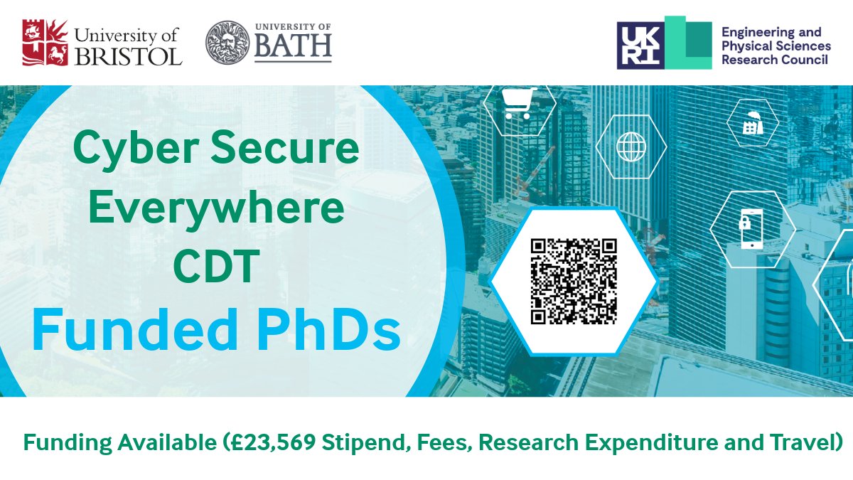 Join our next interdisciplinary cohort for challenge-led training experience designed to tackle cyber security problems across complex IT, OT and IIoT systems. We're now accepting applications for our Cyber Security CDT PhD prog, with a Sept 25 start. Visit our website to apply