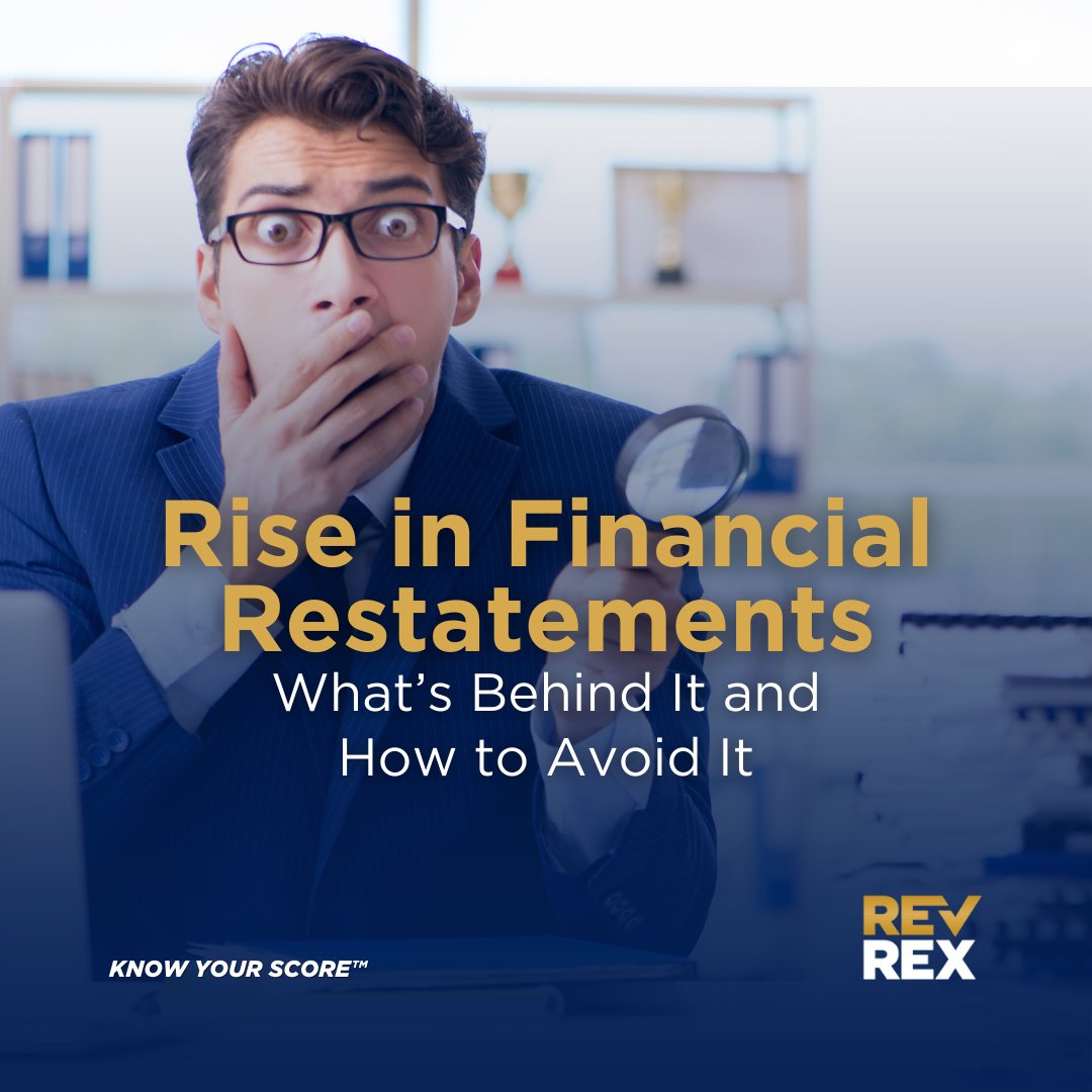 revrexscore's tweet image. 🚨 Financial restatements are up 11% in 2022 – but why? Are companies making more errors, or is it deeper than that? Learn more about the rise of ‘Big R’ restatements and how to protect your business from costly mistakes. #REVREX #knowyourscore #FinancialRestatements