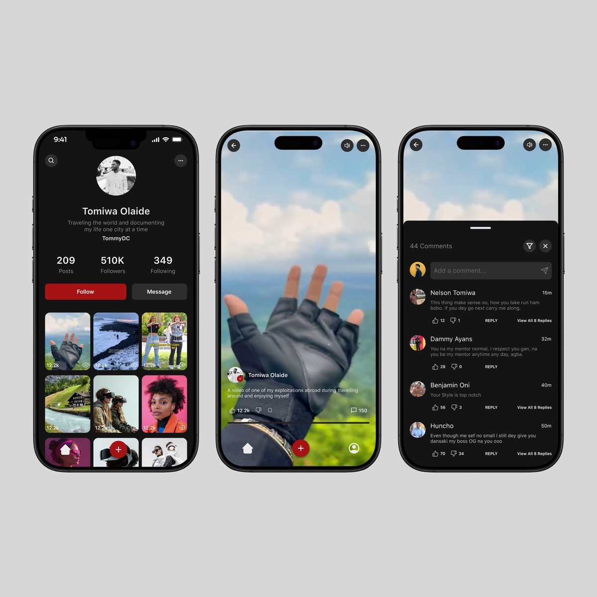 TomiwaolaideDc's tweet photo. Designed an intuitive YouTube Shorts interface! Featuring swipe interactions, easy access to comments, and smooth profile follow actions.
 #UIUX #YouTubeShorts #DesignInAction https://t.co/JezglmXxAd