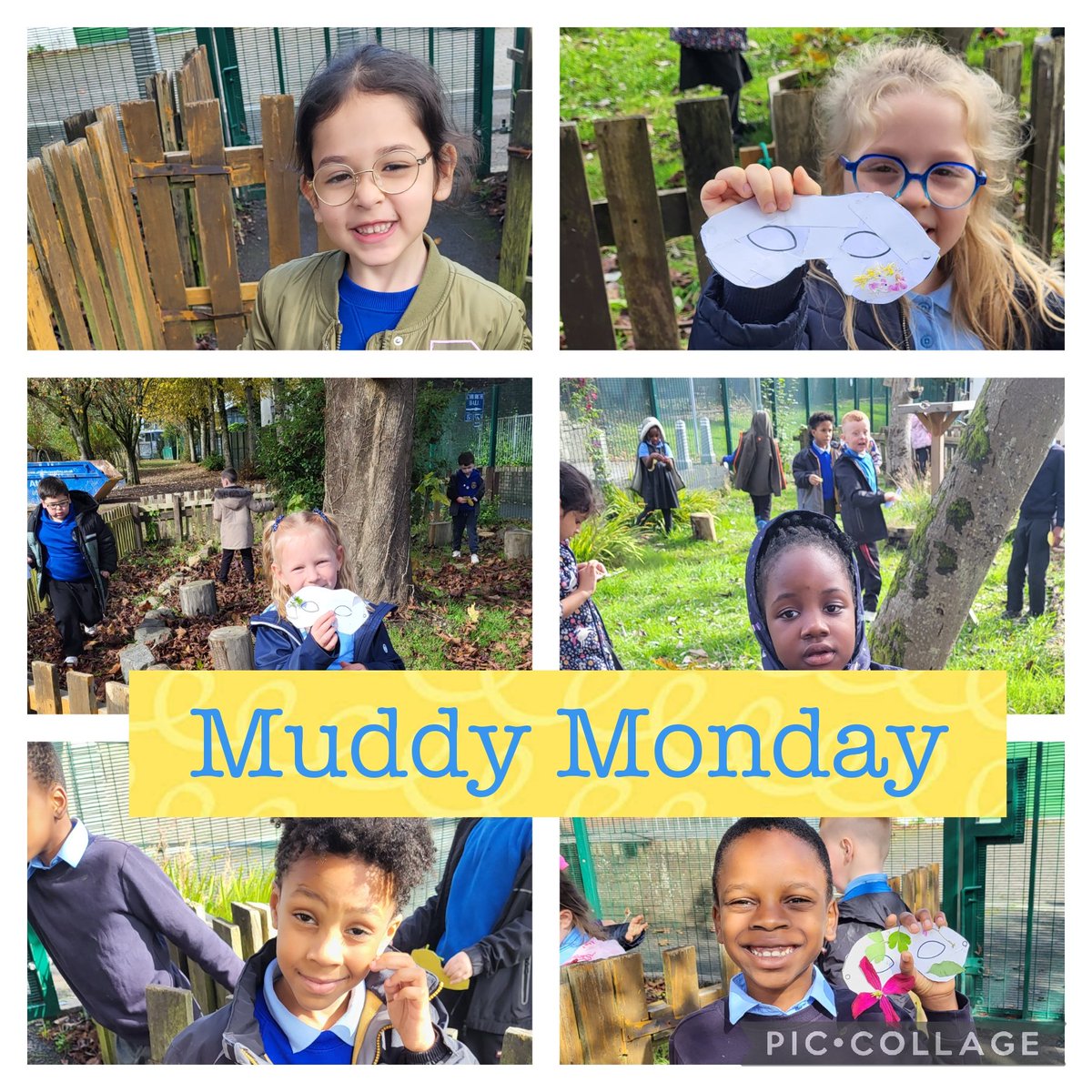 marys_rc's tweet photo. Blwyddyn 2/3 enjoyed being outside this afternoon. They made their own Superhero masks out of natural resources and completed their Superhero mission to collect all the litter left outside by the "Supervillan"
#muddymonday
#outsidelearning https://t.co/rxTJvYg9lz