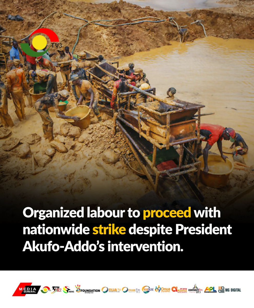 NewsyMartin's tweet image. Looks like the strike is on. If gov't fails to act in 3 days #Ghana will come to a standstill. First demand is Declare A State Of Emergency in galamsey sites. 🇬🇭
#StopGalamseyNow
#SaveTheEnvironment