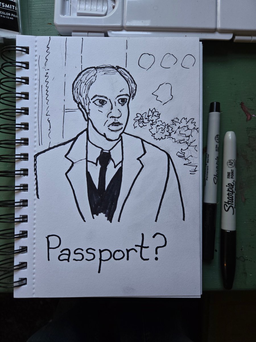 #inktober2024 #inktober Day 7 prompt: Passport?
This one was difficult, attempting to draw a specific person so that they would be recognizable. Did I succeed?
