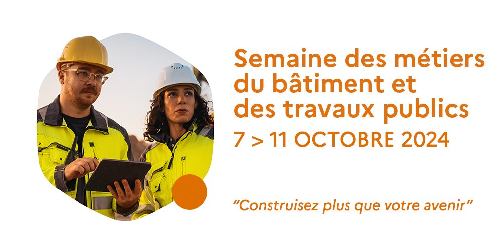 Du 7 au 11 octobre, c'est la Semaine des métiers du #BTP 🛠️
5 jours pour faire découvrir les métiers, entreprises et offres du secteur et permettre aux demandeurs d'#emploi de rencontrer des recruteurs à travers plus de 70 événements en #Bretagne 🤝
francetravail.fr/region/bretagn…