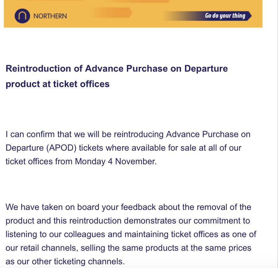 RMT Newcastle Rail & Catering Branch (@rmtnrc) on Twitter photo Another union win. After representations from your union we have successfully gained the reintroduction of advance purchase on departure tickets- which will be available to buy from your friendly staffed ticket office. #saveourticketoffices Another union win. After representations from your union we have successfully gained the reintroduction of advance purchase on departure tickets- which will be available to buy from your friendly staffed ticket office. #saveourticketoffices