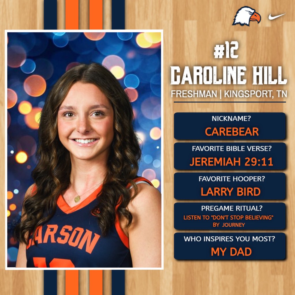 CNwbasketball's tweet photo. There’s a new Lady Eagle in the nest… 
•
•
𝙂𝙚𝙩 𝙏𝙤 𝙆𝙣𝙤𝙬, 𝘾𝙖𝙧𝙤𝙡𝙞𝙣𝙚 𝙃𝙞𝙡𝙡 https://t.co/7upsm0ykxC
