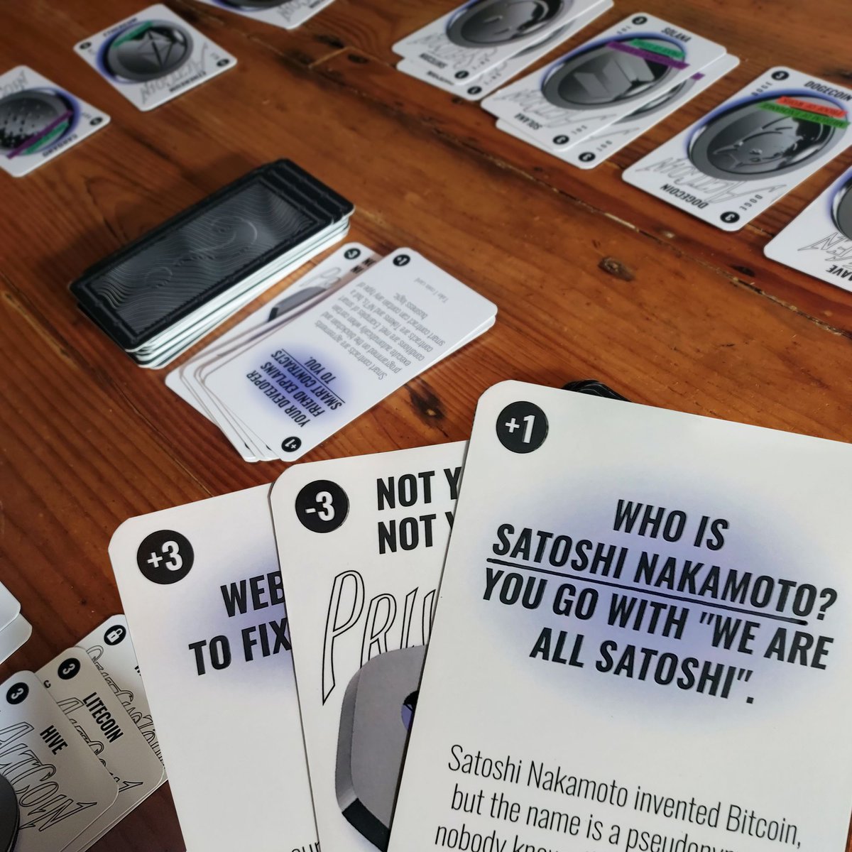We are all Satoshi! Learn more about it playing the GetCrypto card game. Available in English, Korean and Spanish: buff.ly/3Fyiim3 

#crypto #cryptocurrency #cryptogame #cryptoeducation #gaming #cardgame #boardgames #bitcoin #satoshinakamoto