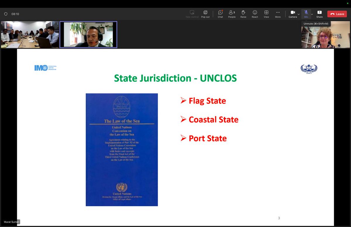 IMOIMLI's tweet image. Happening Now:Ms. E. Kazara-Belja (Senior Lecturer/Head of Administration, IMLI) &amp;amp; Dr. M. Sümer (The Nippon Foundation Lecturer in International Maritime Law, IMLI) lecturing to the Ocean Governance Fellowship for Small Island Developing States Fellows of DOALOS #IMLI #DOALOS