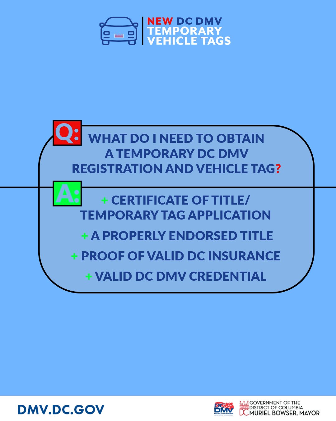 DC DMV on X: &ldquo;New Car? DC DMV offers a 45-day temporary vehicle 