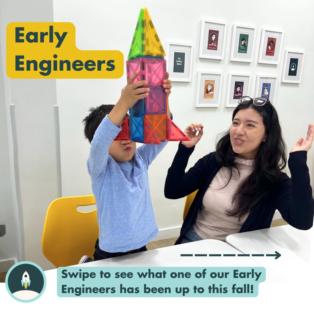 thecodingspace's tweet image. Our Early Engineers class is taking off this fall! By combining hands-on activities with byte-sized digital exercises, preschool-aged coders will learn foundational coding concepts and develop lifelong critical thinking and problem-solving skills! #STEM