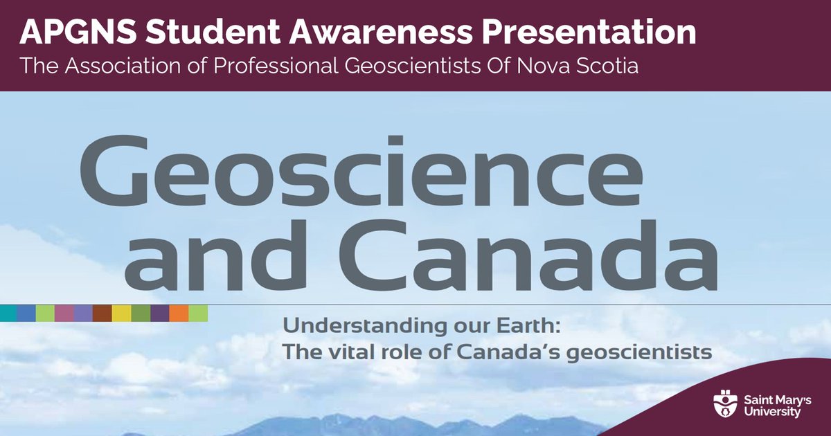SMUGeology (@smugeology) on Twitter photo APGNS Presentation
By: Maureen Matthew
M.Sc. P.Geo.
Chair, Student Committee (APGNS)
Friday, Oct 11, 2024 | 1 pm | S408
Pizza will be served!🍕
All are welcome to attend!
For more info visit: smu.ca/geology/newsev…
<a href="/SMUScience/">SMUScience</a> <a href="/smuhalifax/">Saint Mary’s University</a> <a href="/SMUEnvironment/">Environment@SMU</a> APGNS Presentation
By: Maureen Matthew
M.Sc. P.Geo.
Chair, Student Committee (APGNS)
Friday, Oct 11, 2024 | 1 pm | S408
Pizza will be served!🍕
All are welcome to attend!
For more info visit: smu.ca/geology/newsev…
<a href="/SMUScience/">SMUScience</a> <a href="/smuhalifax/">Saint Mary’s University</a> <a href="/SMUEnvironment/">Environment@SMU</a>