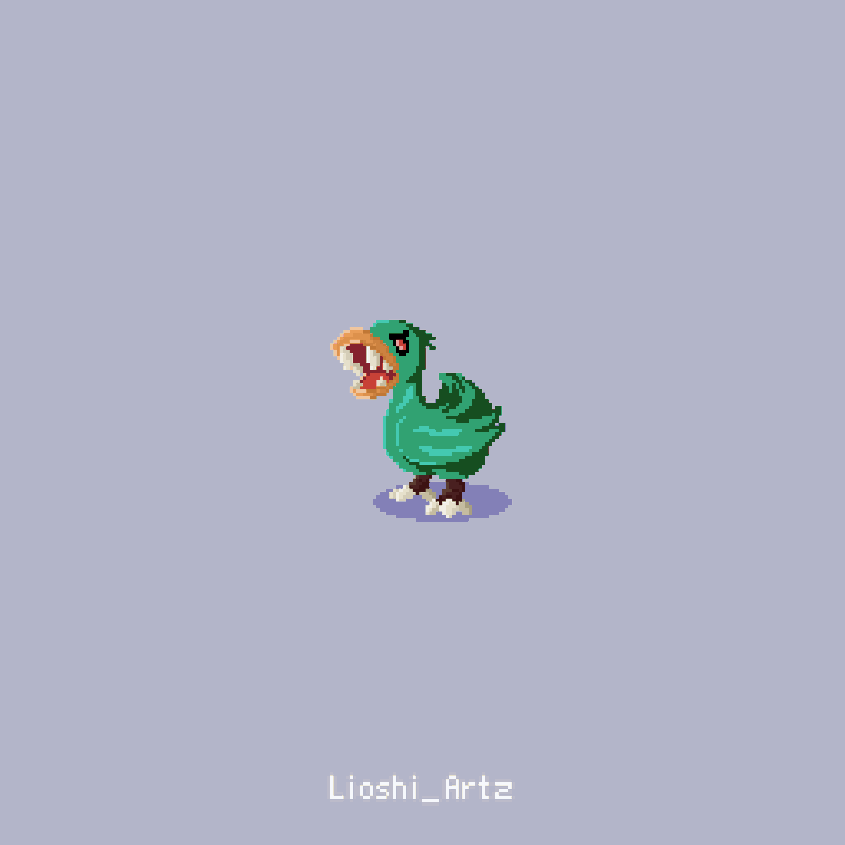 Lioshi_Artz's tweet image. You have encountered the ancient D-Rex!!
#quacktober24 #quacktober #duck #aseprite #dino