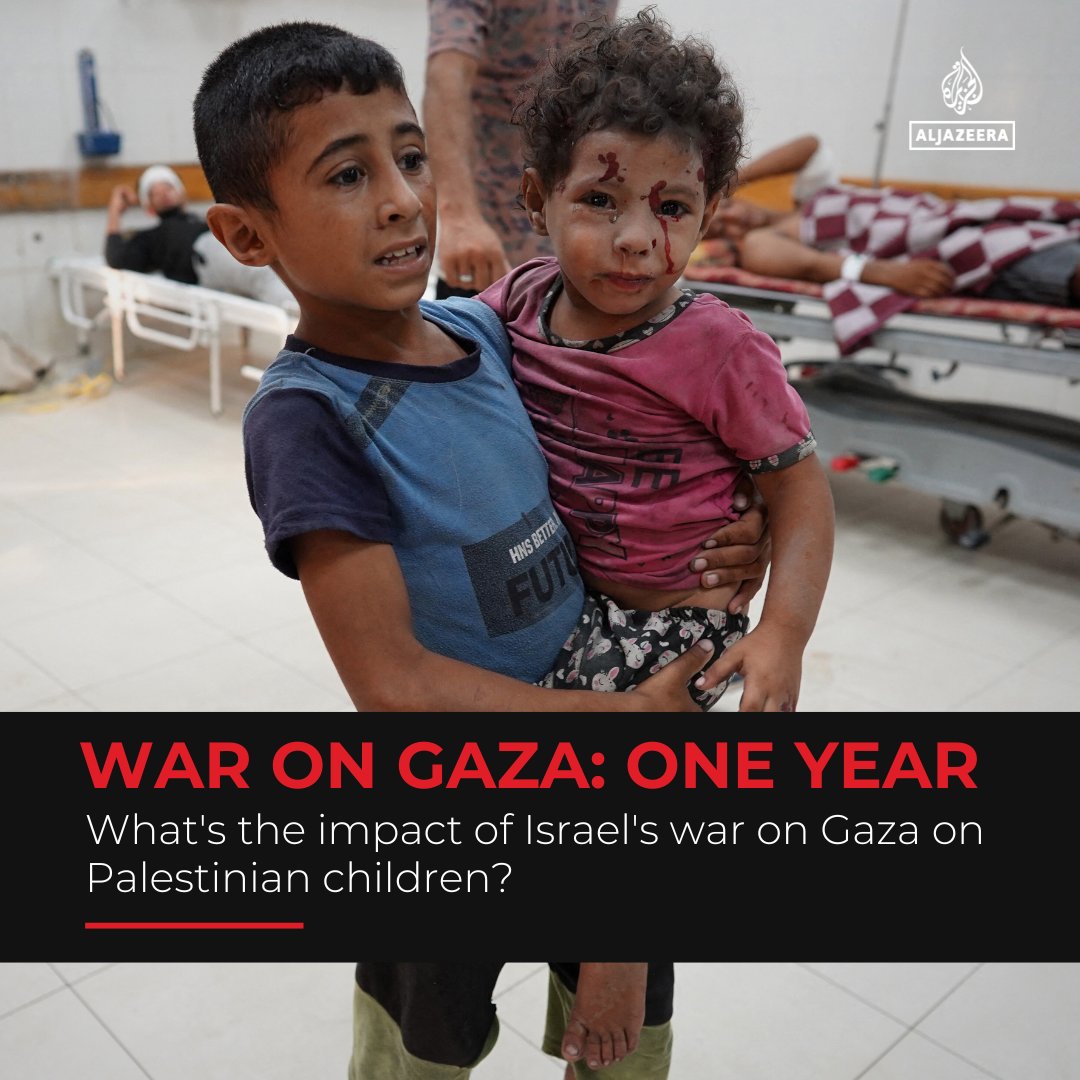 THREAD 🧵

Israel has killed more children in Gaza over the past year than in the equivalent period of any other war in the last two decades, according to Oxfam.

Many have called it a 'war on children.' We look at the impact Israel’s war has had on Palestinian children.