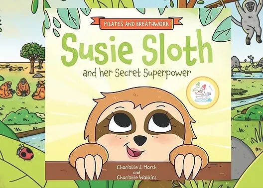 SuperpowerSloth's tweet image. A fantastic double page spread featuring Susie Sloth showing parents and teachers how beneficial playful Pilates and better breathing can be. This little book makes it super accessible, try it and you’ll enjoy wriggles and giggles! #eyfs #playfulparenting #homeschool #pilates