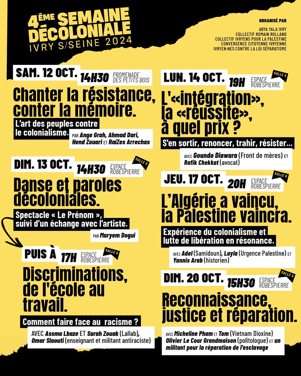 Semaine décoloniale Ivry tweet media