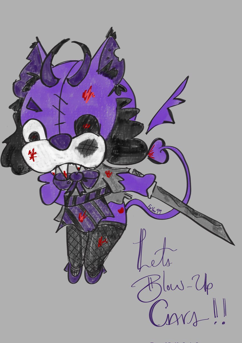 SoxWizardMagic's tweet image. Artober
Day 6: Demon
Lil demon Fuzzy whispering in your ear to blow up all the cars!!