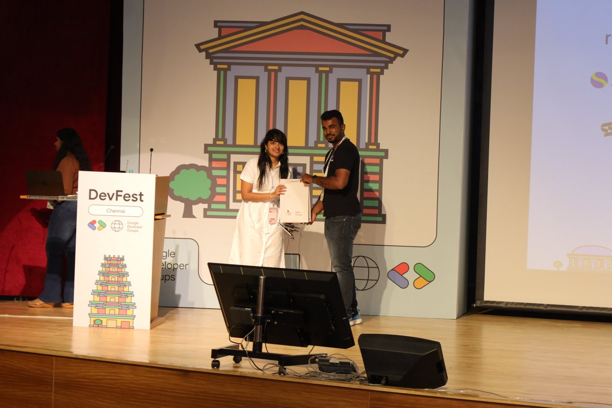 We had a great time at #DevFestChennai

<a href="/rohan_pooniwala/">rohan</a>  joined the panel on "AI and Open Source," while <a href="/PriyaSridhara13/">Priya S</a>  gave a fantastic talk on function calling.

Here are a few moments from the event
