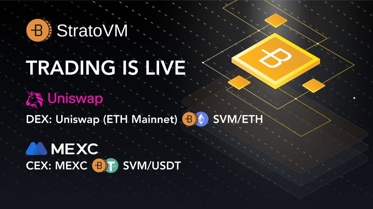 StratoVM_'s tweet image. $SVM Trading is Live

MEXC:
mexc.com/exchange/SVM_U…

Uniswap (Ethereum-ERC20):
app.uniswap.org

Contract (ERC20):
0x2bc46eb4ae80ddd9c8a6e064c74327c8244d88e2

Beware of scams and do not interact with any unofficial links.

Always double-check that you are interacting with…