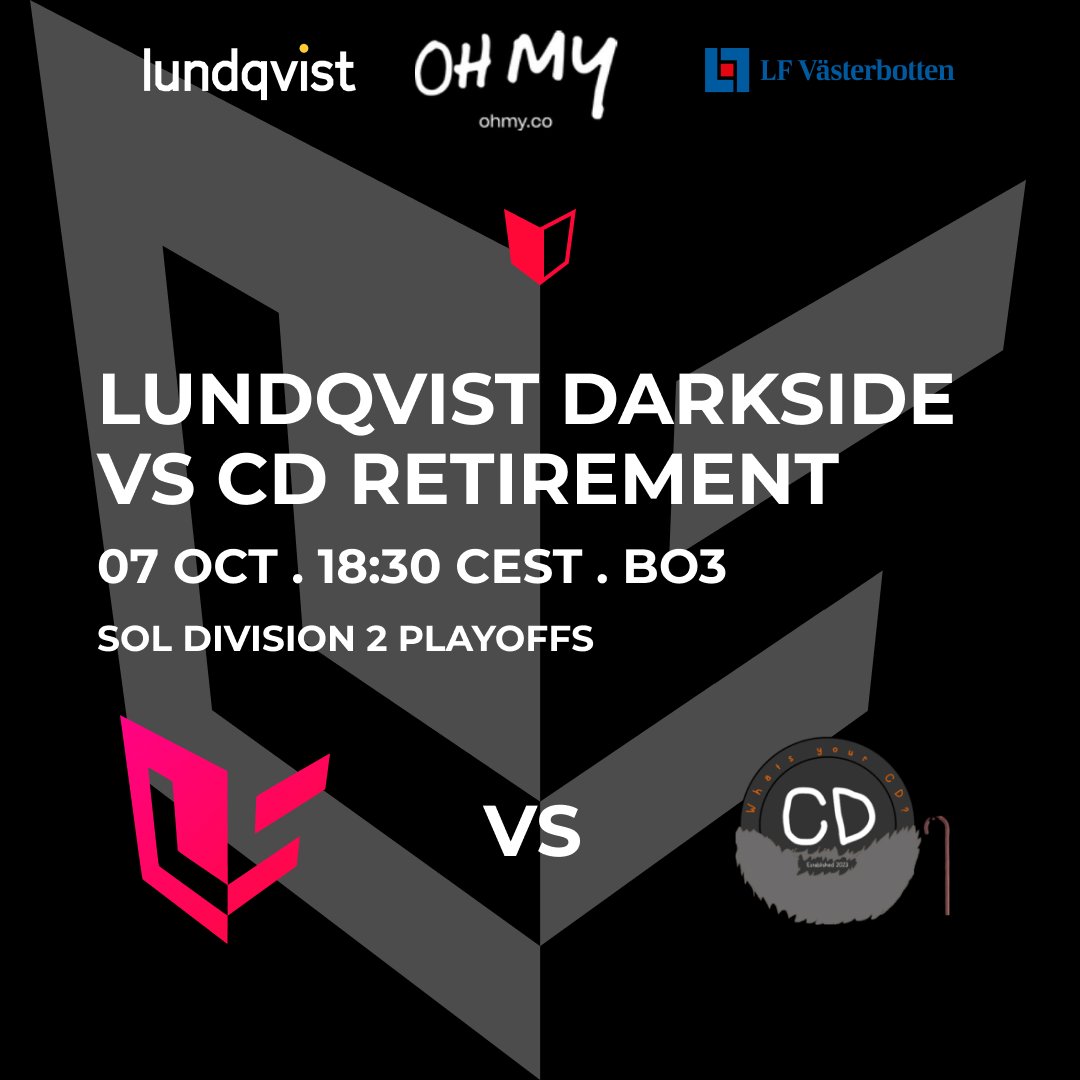 🔴QUARTER FINALS in #SOL Div 2🔴

Darkside vs <a href="/lolTeamCD/">Team CD</a> Retirement at 18:30 CEST!

What better way to cap off an exciting Monday—one filled with NA losing to minor regions—than with Darkside's playoff arc? #LDSWIN

Stream⬇️