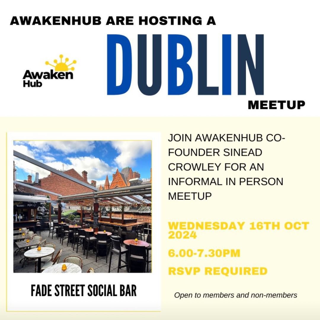 AwakenHub (@awakenhub) on Twitter photo ✨Join AwakenHub co-founder Sinéad Crowley, along with women founders from our community, for an informal meetup in Dublin on the evening of 16 October 2024, from 6:00pm to 7:30pm at Fade Street Social Bar. RSVP : awakenhub.com/events-2/dubli…
<a href="/scrowley88/">Sinead Crowley</a> ✨Join AwakenHub co-founder Sinéad Crowley, along with women founders from our community, for an informal meetup in Dublin on the evening of 16 October 2024, from 6:00pm to 7:30pm at Fade Street Social Bar. RSVP : awakenhub.com/events-2/dubli…
<a href="/scrowley88/">Sinead Crowley</a>