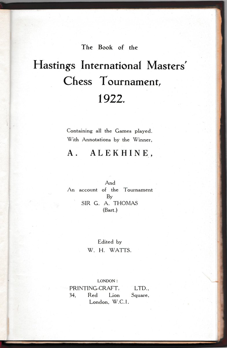 DMUSpecialColls's tweet image. A signed copy of the Hastings Int. Tournament programme 1922 for #ChessTuesday DYK: Sir R. W. B. Clarke devised the competition grading system 1st used by the British Chess Fed in 1958! From @ecfchess Library

@LibraryDMU @chesstutor @garylanechess #chesshistory #chessliterature
