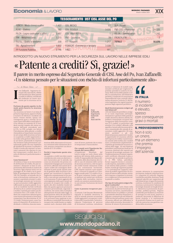 mondopadano's tweet photo. «Patente a crediti in edilizia? Sì, grazie!».
Il parere del Segretario Generale di CISL Asse del Po, Ivan Zaffanelli: «Sistema pensato per le situazioni con rischio di infortuni particolarmente alto».
@CislNazionale 
https://t.co/oyDz3qjBk2 https://t.co/vLK47H2I3J