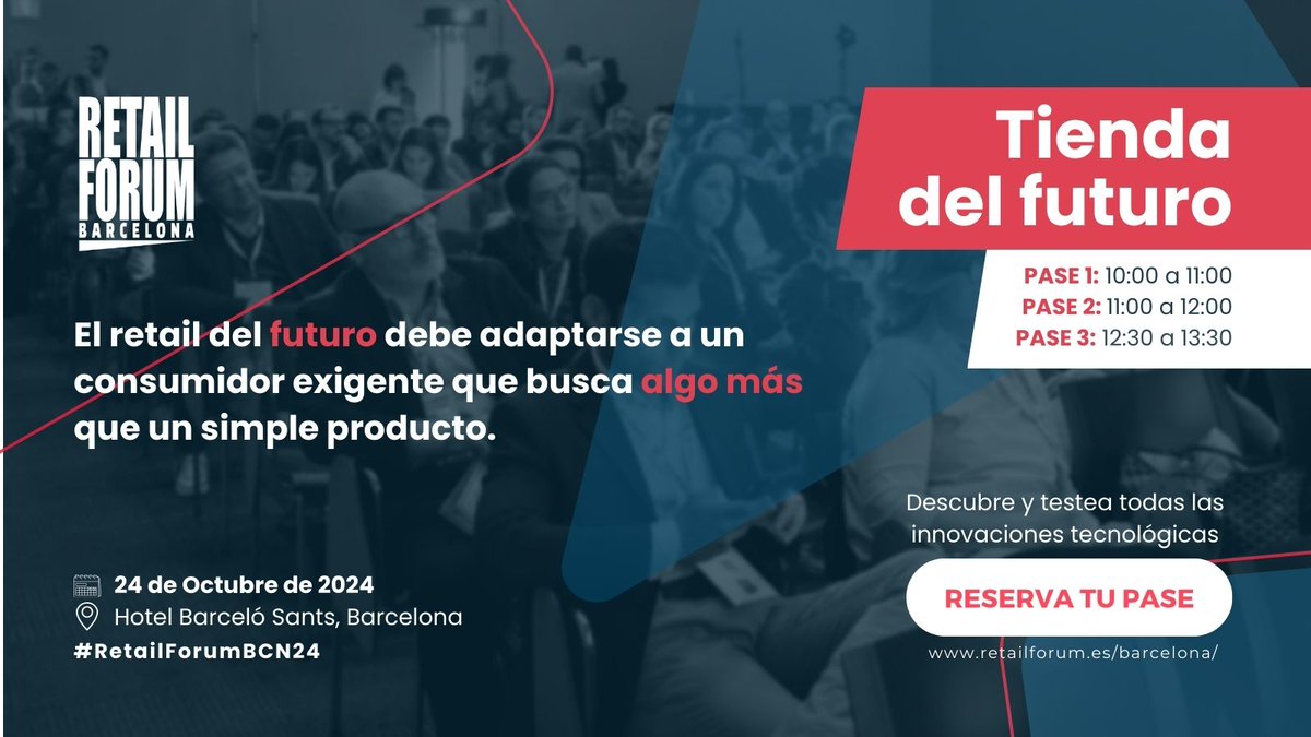 Prepárate este 24/10 para descubrir la 🛍️Tienda del Futuro
Un espacio privado de  #RetailForumBCN24 donde podrás descubrir y testar todas las innovaciones tecnológicas🖥️
Tu marca y el cliente podrán crear una conexión emocional que los fidelice🤝
retailforum.es/tienda-del-fut…