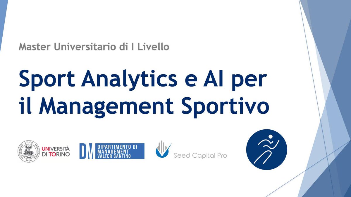MasterAISport's tweet photo. Sei un laureando o laureanda? Laureata o laureato? Desideri una carriera nello #Managementsportivo? Oppure sei già protagonista nello #sport e vuoi aumentare le tue competenze di #sportsanalytocs e #artificalintelligence? Questo #master fa per te #MAISM #sport https://t.co/gZnpBLt5Ta