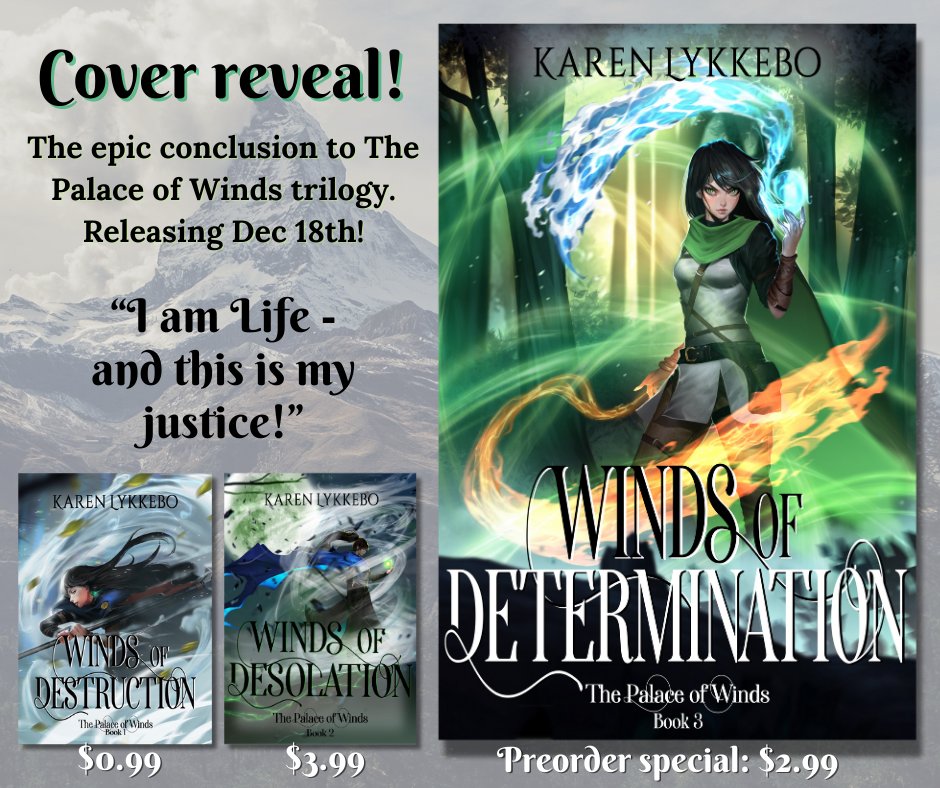 NatalieKelda's tweet photo. COVER REVEAL!

Green covers for 2024! 💚

The third book in @K_Lykkebo's trilogy, Winds of Determination will be out on December 18th! 
Now's the time to get stuck in with this trilogy and go get your preorder for Winds of Determination 🥳 https://t.co/Onc8O4ARLW