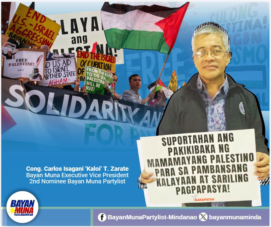 bayanmunaminda's tweet photo. HUSTISYA ALANG SA MGA KATAWHANG PALESTINO! (butngan icon flag sa Palestine)

Padayong ginakondena sa Bayan Muna ang greyang agresyon ug henosidyo nga gipahamtang sa Israel ngadto sa Palestine. Karong adlaw ang usa ka tuig nga sumad, sukad miulbo pag-usab ang  gyerang gipondohan https://t.co/OSc79cPzXP