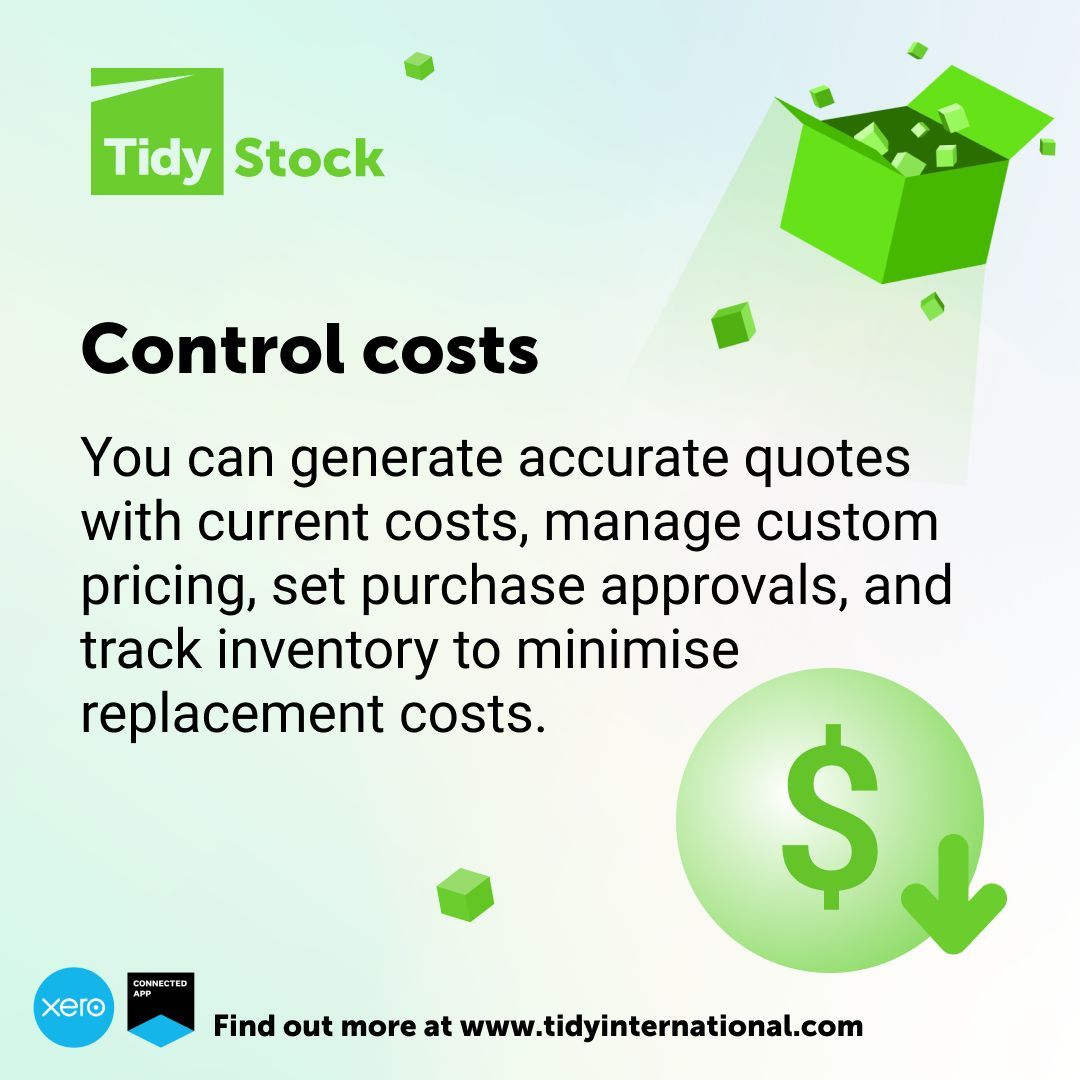 Tidy's seamless control of all business costs cuts hours managing inventory in half, helping you to streamline your workflow 💰

#tidystock #cost #controlcosts #tidyinternational #inventorymanagement