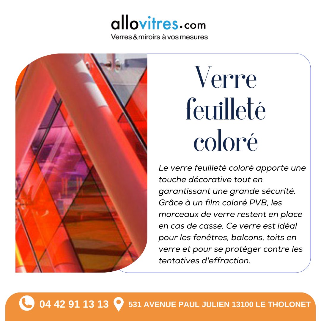 allovitres's tweet photo. ✨ Verre Feuilleté Coloré : Sécurité et Style 

Apportez une touche de couleur à votre intérieur tout en renforçant la sécurité !

💬 Contactez-nous pour toute question ou demande de devis personnalisé ! 

.
#VerreFeuilleté #DesignEtSécurité #VerreColoré #DécorationIntérieure https://t.co/BnoOIjof1g