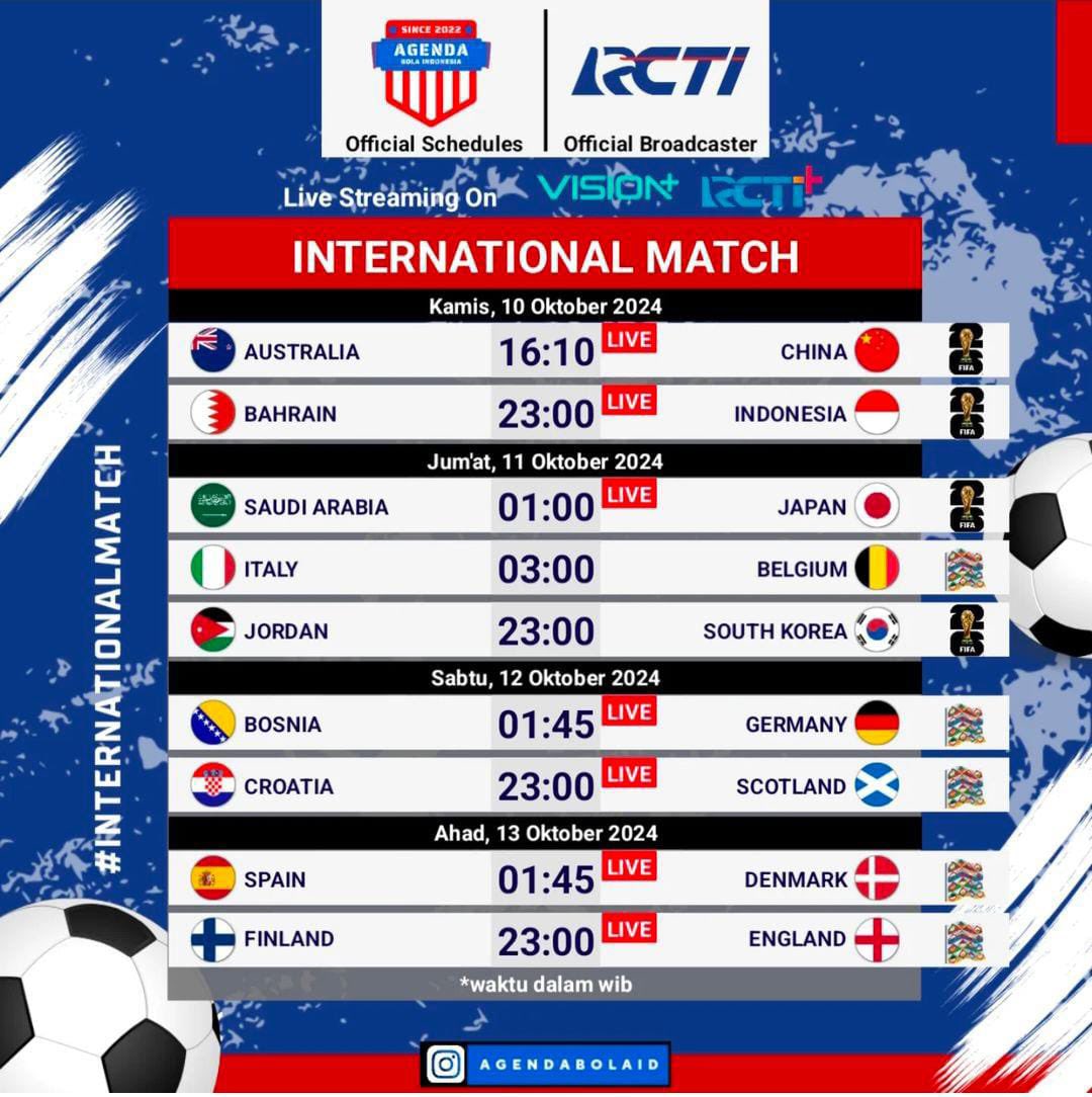 LIVE di RCTI yapss tifosi 🇮🇹😄.

Italia vs Belgium dalam lanjutan Nations League, match akan digelar di Olimpico Roma.

🤝🇮🇹