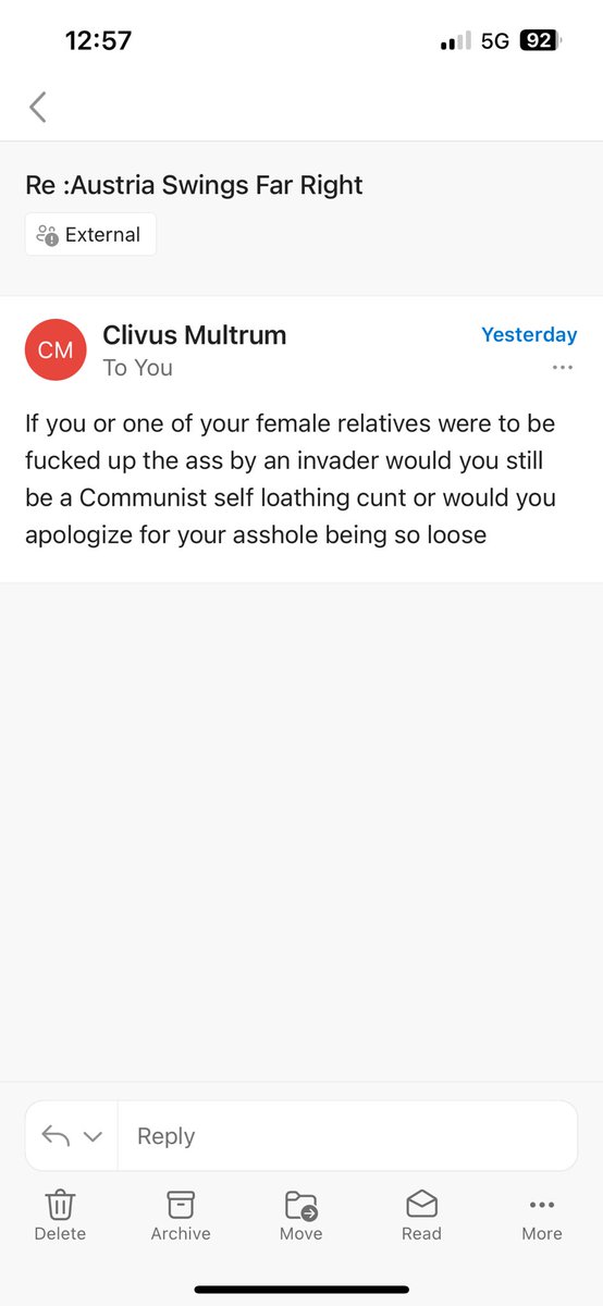 Sophie Pornschlegel (@spornschlegel) on Twitter photo Just so that people realise the level of hate women receive when they dare to speak up. I wondered whether I should post such crude stuff, but to be honest it’s not me who wrote this. Pretty sure <a href="/BrunoWaterfield/">Bruno Waterfield</a> & <a href="/TomiHuhtanen/">Tomi Huhtanen</a> did not receive such messages after <a href="/euronews/">euronews</a>. Just so that people realise the level of hate women receive when they dare to speak up. I wondered whether I should post such crude stuff, but to be honest it’s not me who wrote this. Pretty sure <a href="/BrunoWaterfield/">Bruno Waterfield</a> & <a href="/TomiHuhtanen/">Tomi Huhtanen</a> did not receive such messages after <a href="/euronews/">euronews</a>.